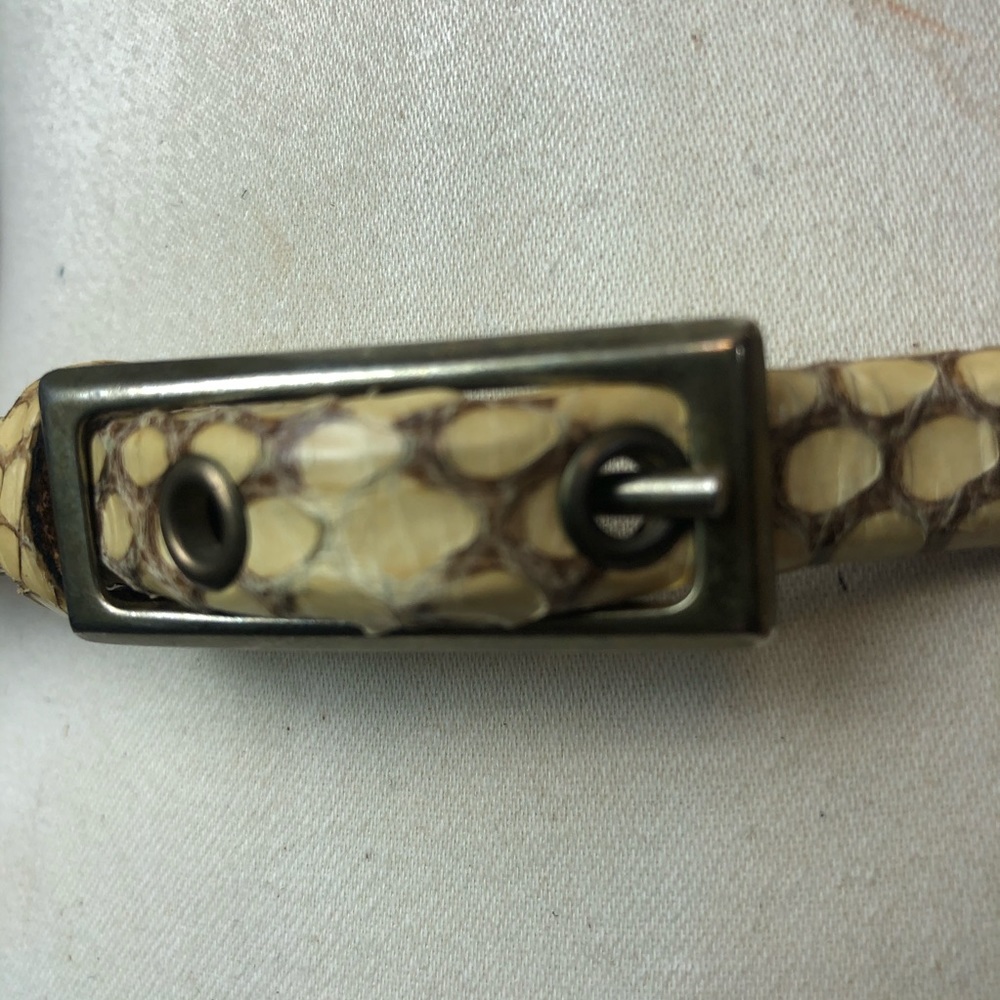VINTAGE SKINNY SNAKE SKIN LEATHER  BELT S/M